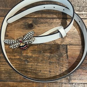 Gucci belt size 80 brand new calfskin-queen-margaret-bee-belt-80-32-white